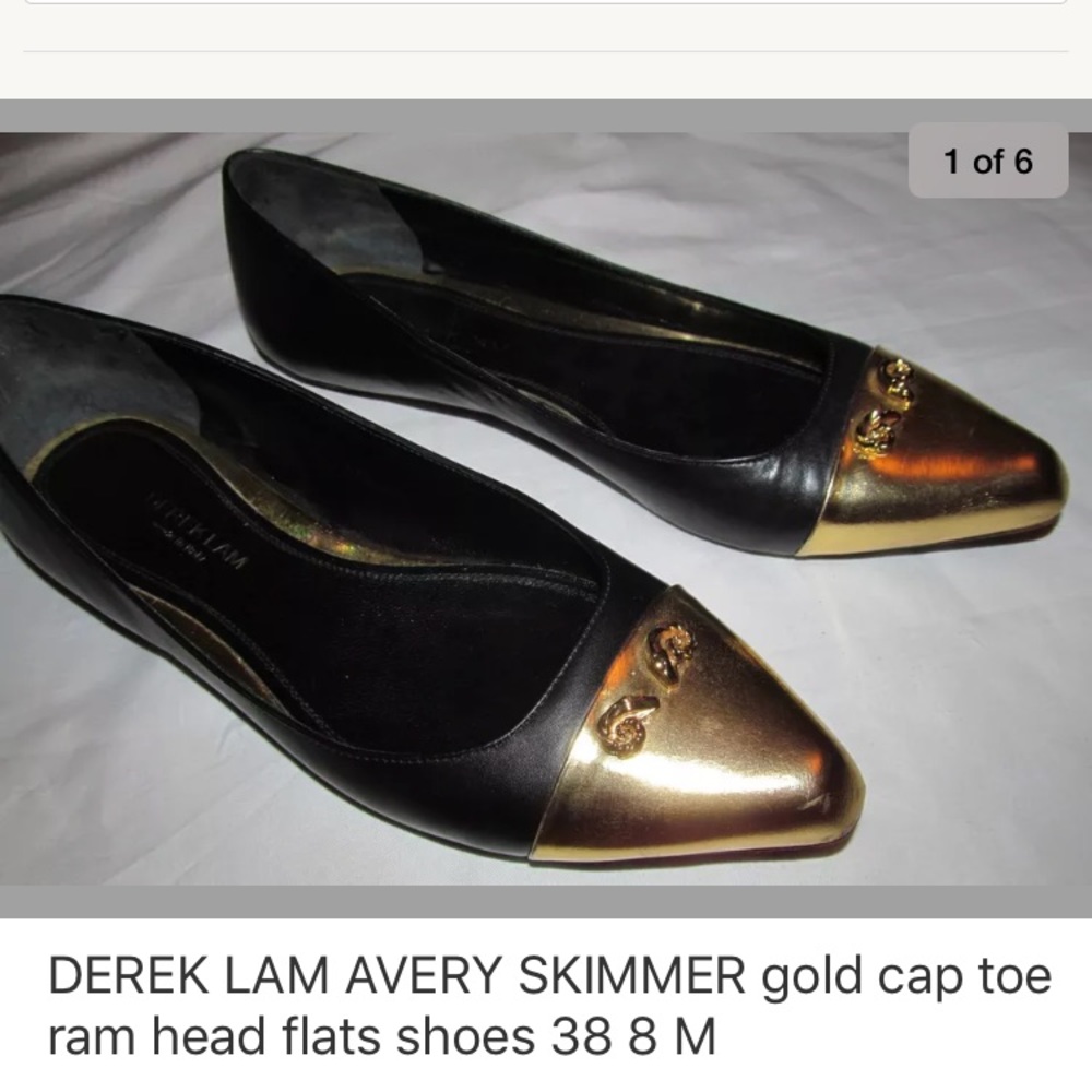DEREK LAM AVERY SKINNER gold cap toe flats shoes